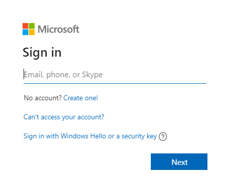 Microsoft Azure Sign in