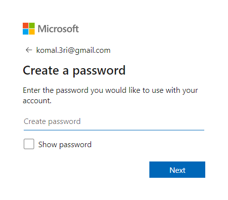 Azure create password